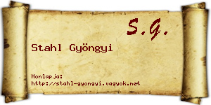 Stahl Gyöngyi névjegykártya